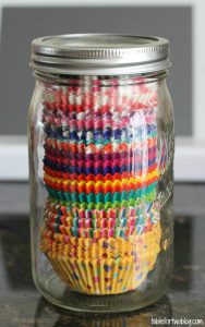 Store cupcake liners in a mason jar