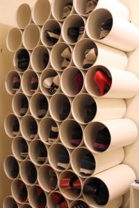 Create a stunning and very unique shoe storage compartment by simply stacking PVC pipe together