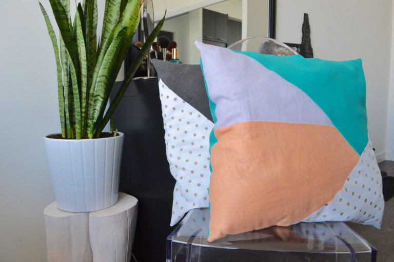 Scrap Fabric Geometric Pillows