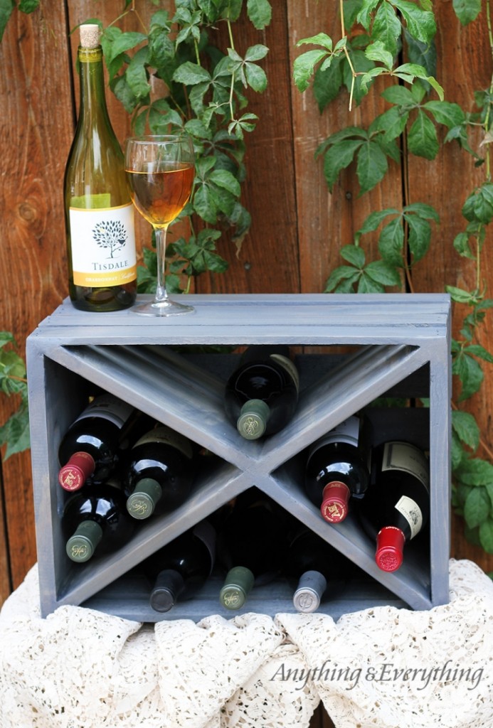 Make a wine rack out of wood crate