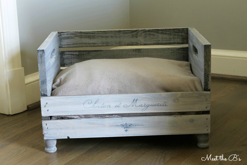 Wooden crate pet bed