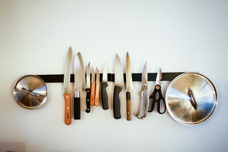 Hang Pot Lids On a Magnetic Knife Rack