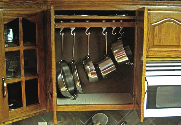 Hang your pots inside your cabinet