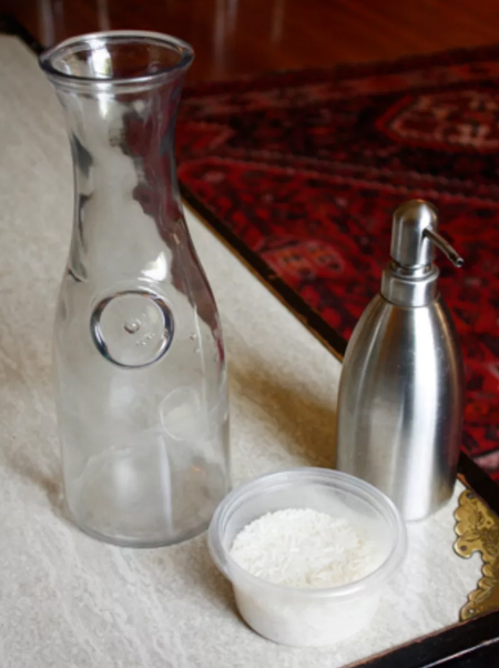 Clean Inside Irregular Bottles with Rice