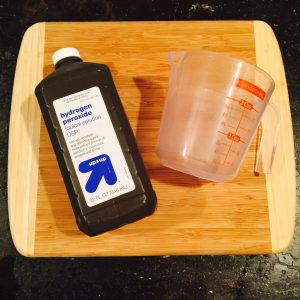 Hydrogen peroxide to clean cutting boards