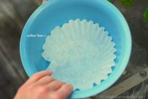 Use coffee filters to keep soil from leaking out of the bottom of pots