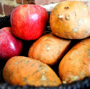 To keep potatoes from sprouting, store them next to apples