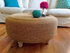 Turn an Old Tire into a Rustic Ottoman