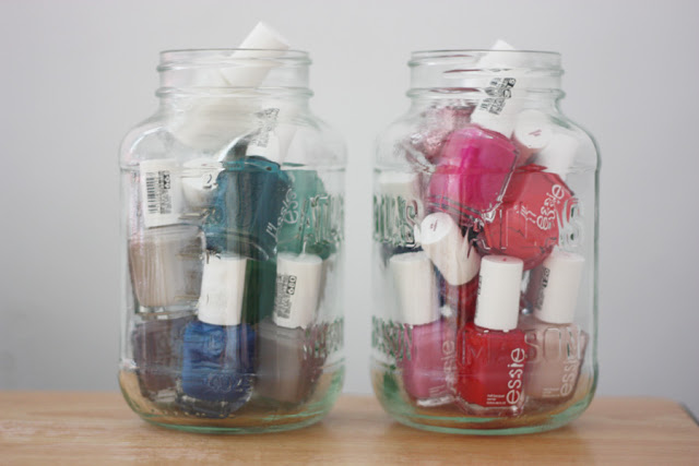 Mason Jar Nail Polish Storage