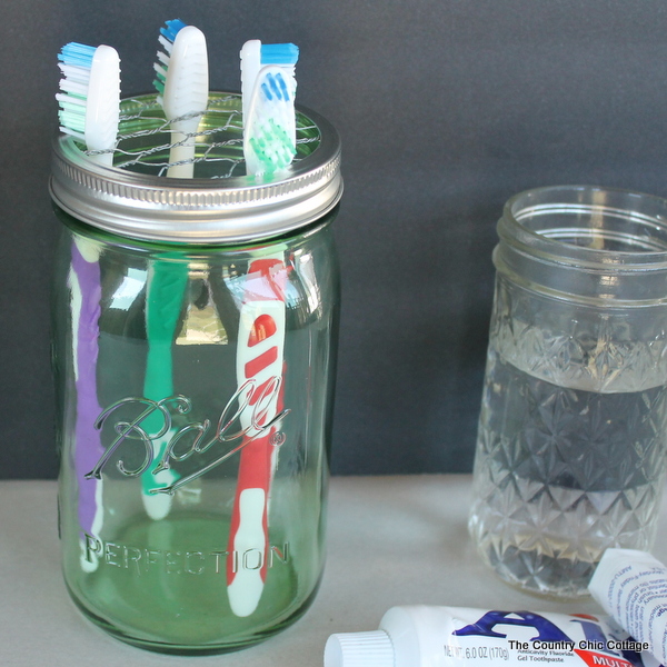 Mason Jar Toothbrush Holder