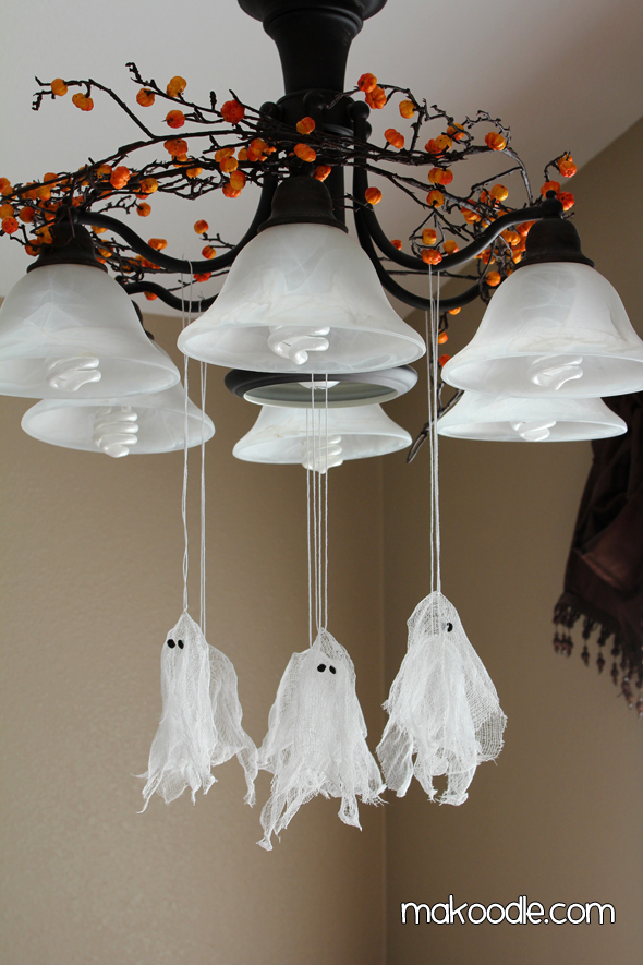 Hanging Cheesecloth Ghosts