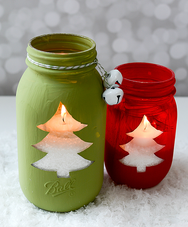 Christmas Tree Mason Jar Votive