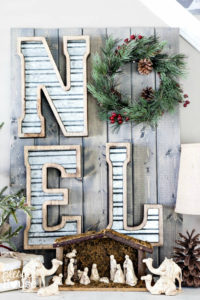Metal and Wood NOEL Christmas Sign