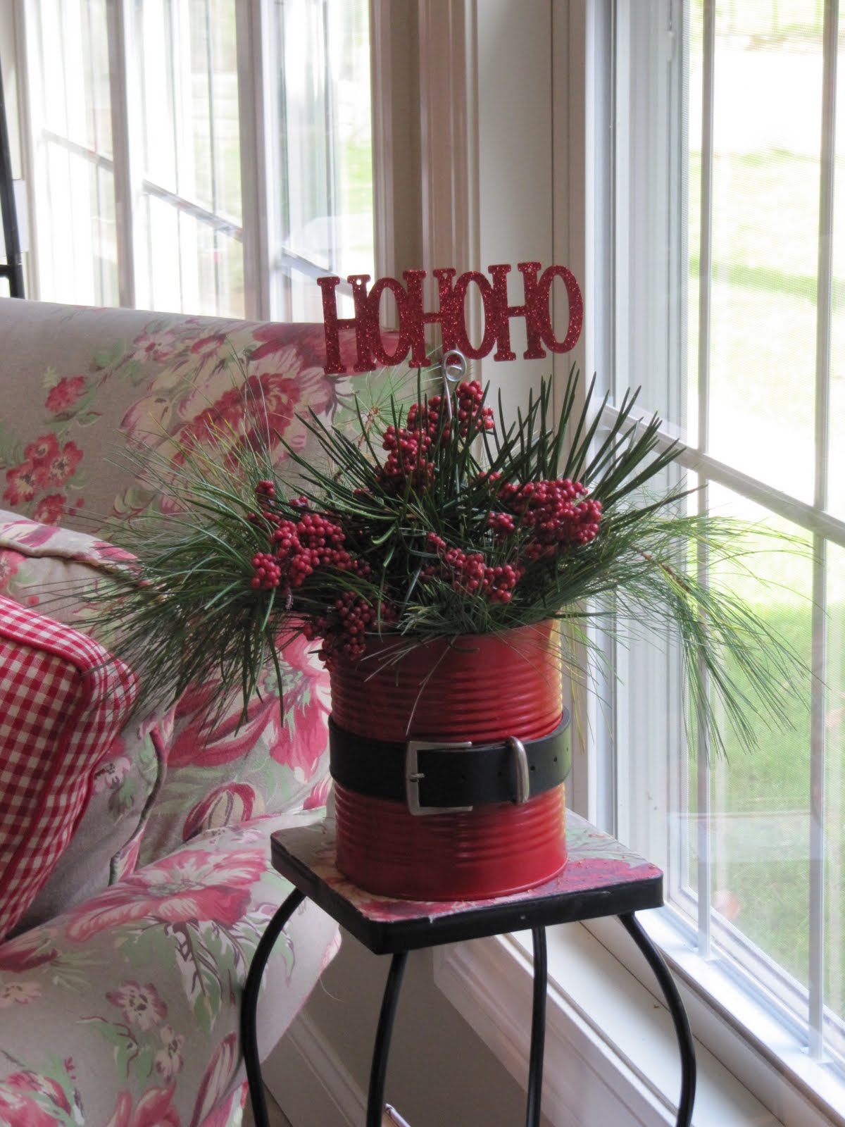 Tin Can Santa Planter