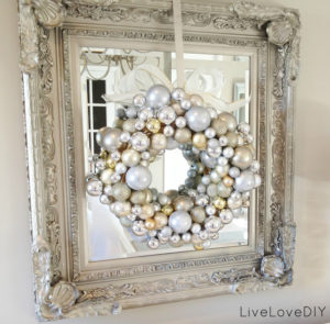 White And Silver Christmas Ornament Wreath