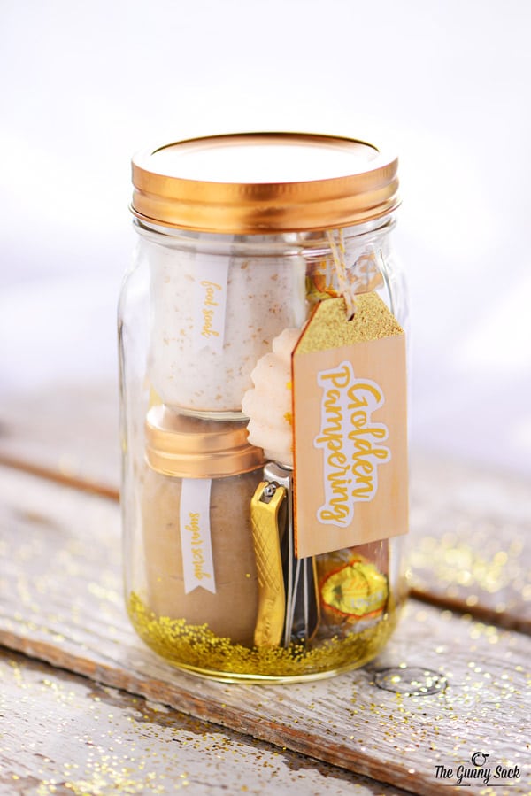 Golden Pampering Mason Jar Gift