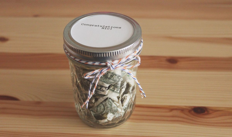 Mason Jar Filled With Money