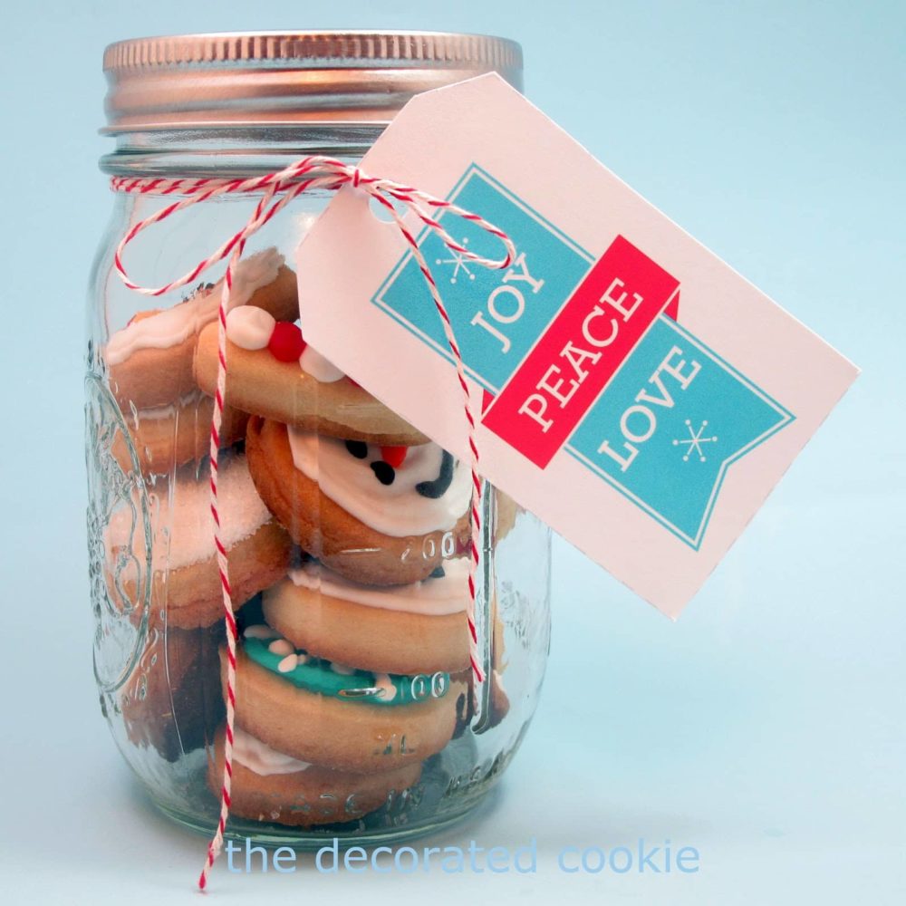 bite-size christmas cookies in a jar