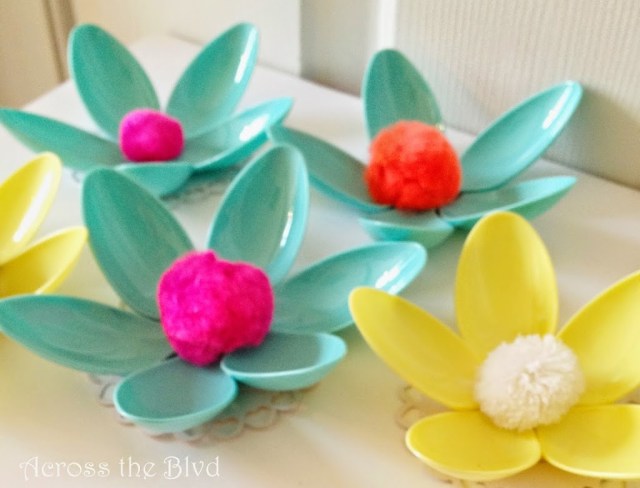 Plastic Spoon Flowers