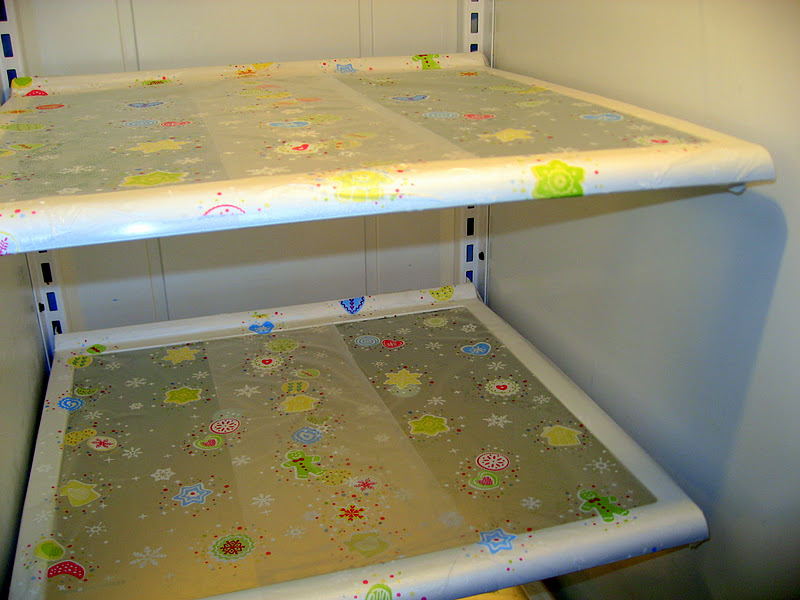 Keep your refrigerator clean and sticky-free by covering the shelves in plastic wrap