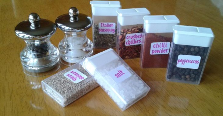 Store herbs and spices in small tic-tac containers