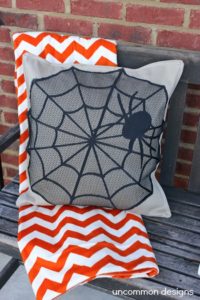No Sew Spider Web Halloween Pillow