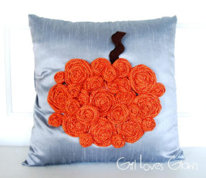 rosette pumpkin pillow