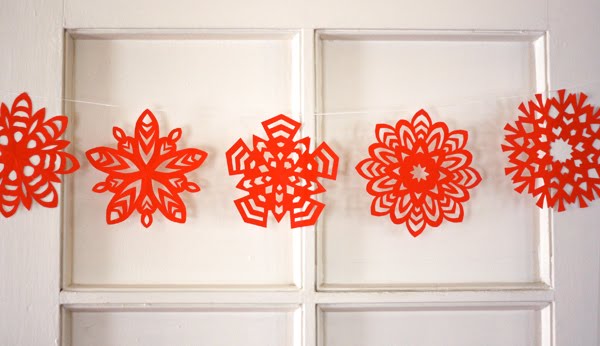 Paper snowflake garland