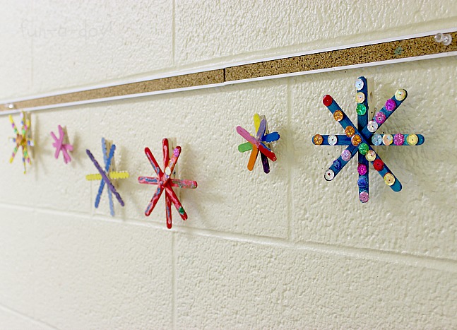 Popsicle Stick Snowflake Garland