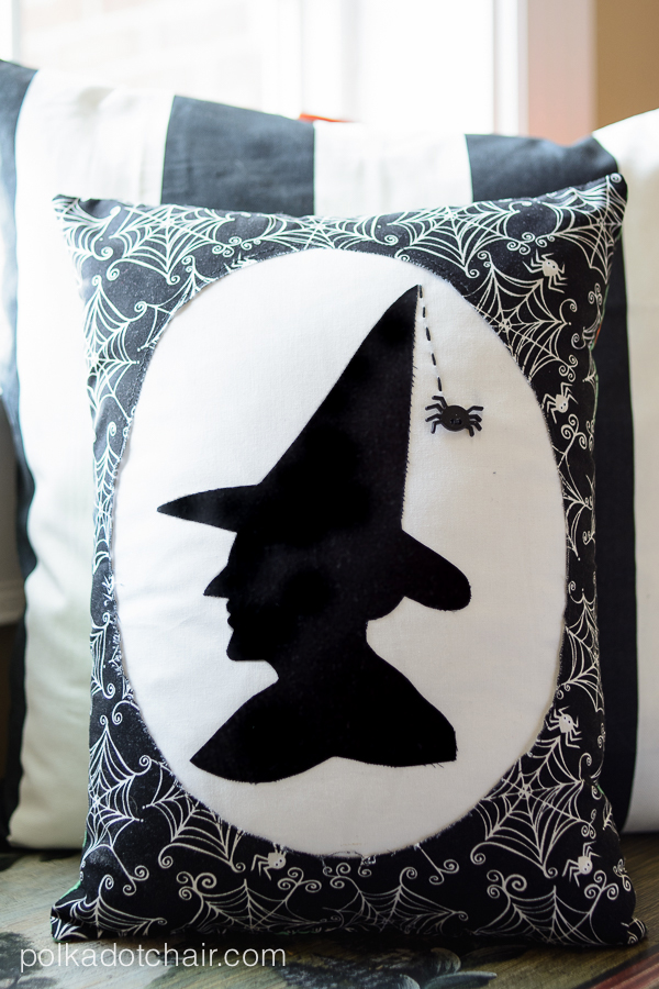 Witch’s Silhouette Halloween Pillow