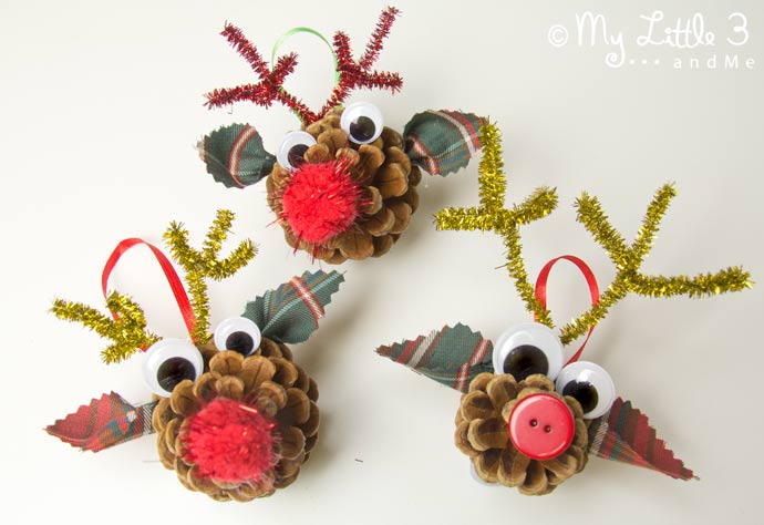 Pinecone Reindeer ornaments