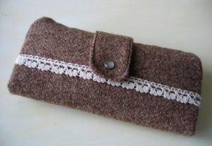 Wool and lace wallet