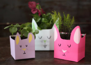 Milk Carton Bunny Planters