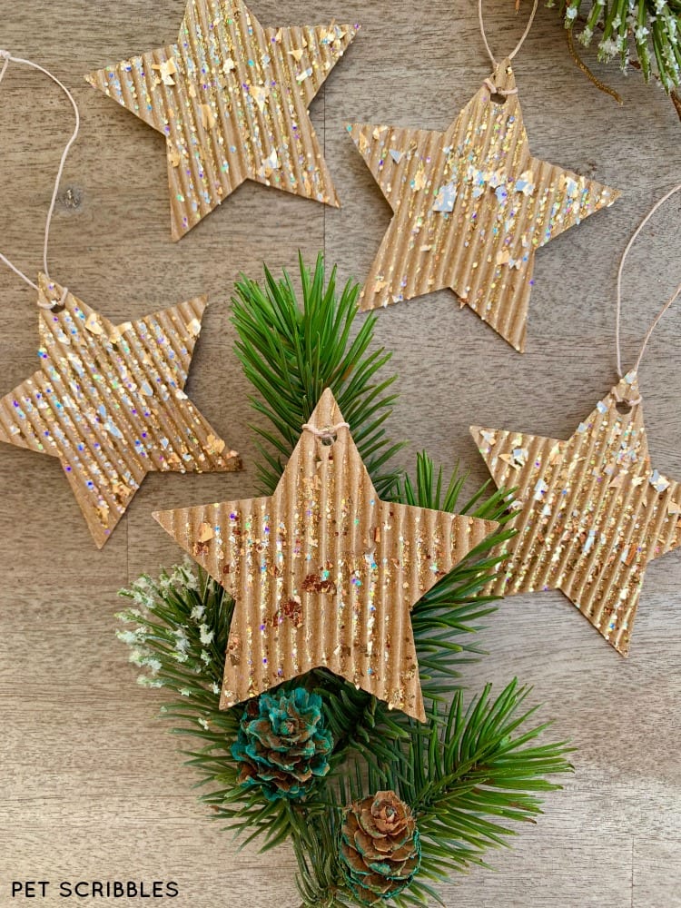 Glitter Cardboard Star Ornaments