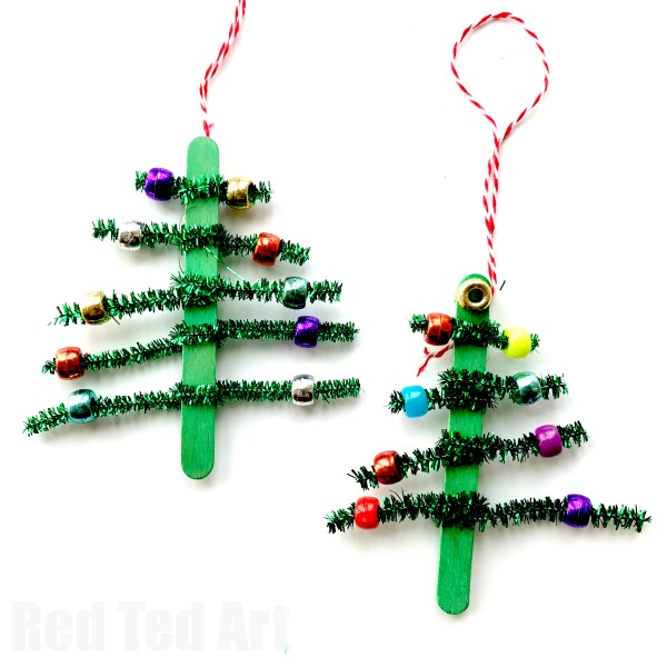 Pipe Cleaner Christmas Tree Ornaments