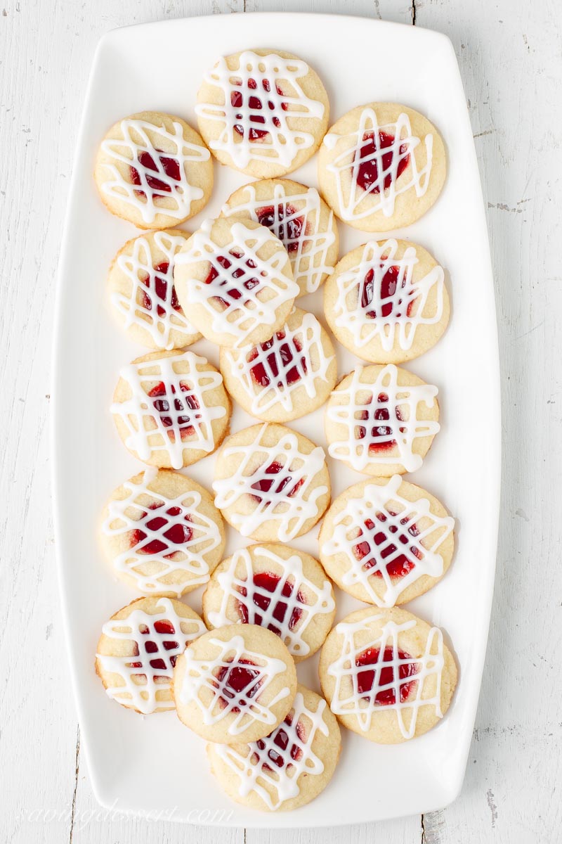 Raspberry Almond Shortbread Cookies