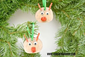 Rudolf Wood Slice Ornaments