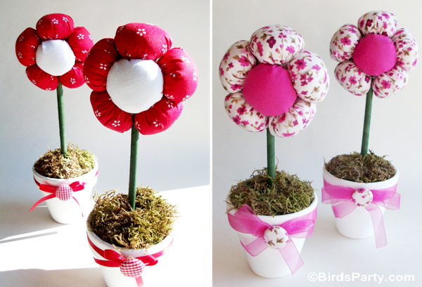 Plush Flower Pots Centerpiece