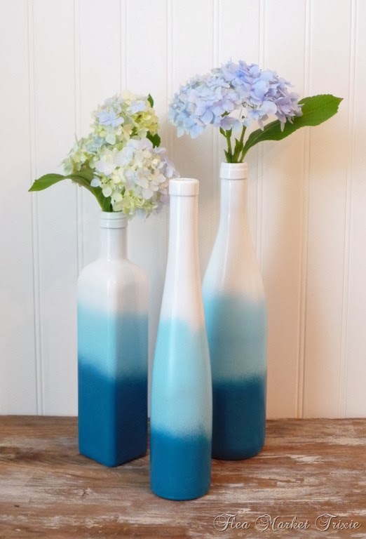 Ombre Spray Painted Bottles