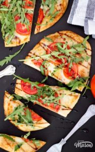 15 Minute Tomato & Mozzarella Naan Pizza