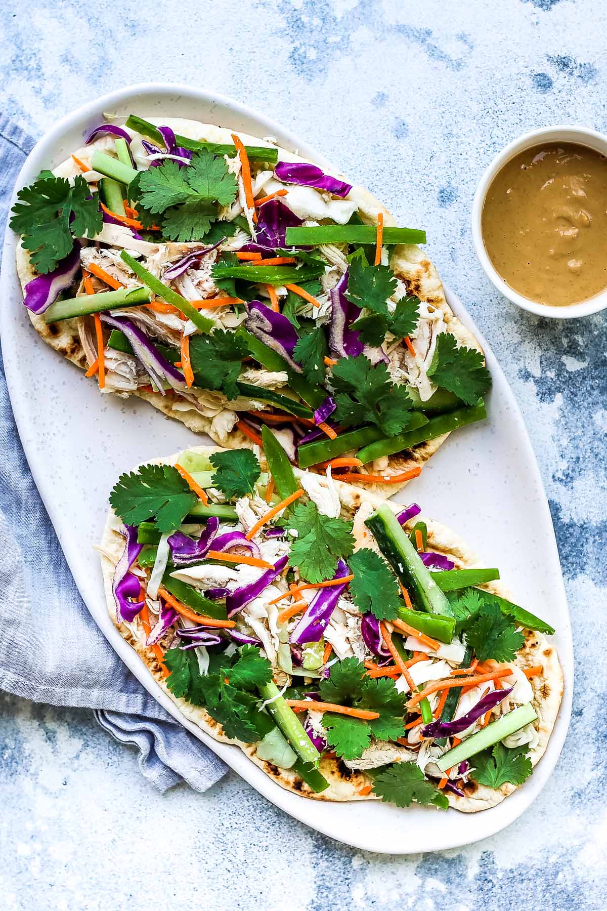 Chicken Satay Salad Flatbreads