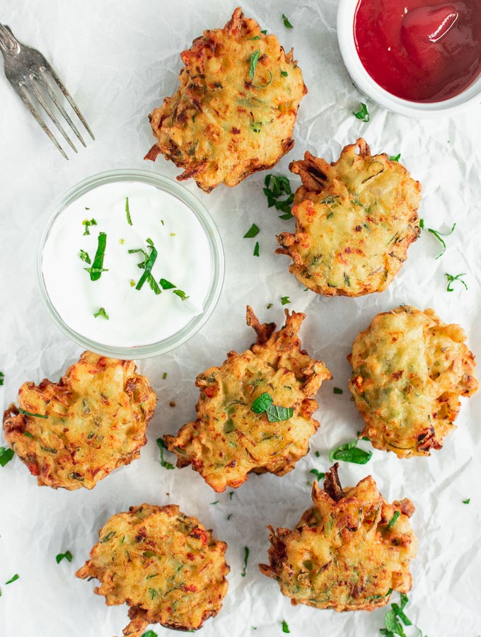 Crispy Zucchini Fritters Recipe With Feta Cheese